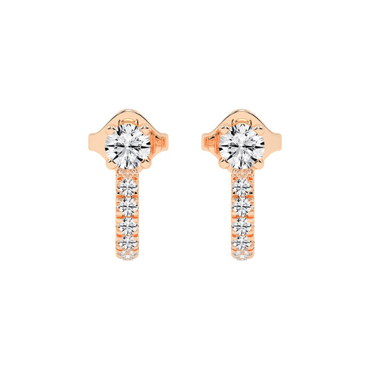 Convertible Brilliance Round Diamond Hoop Jacket Earrings
