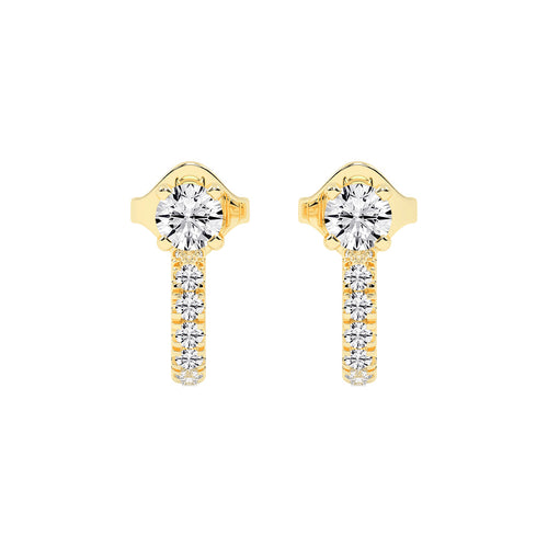 Convertible Brilliance Round Diamond Hoop Jacket Earrings