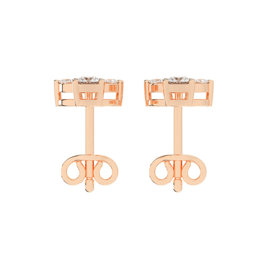 Ethereal Blossom Mixed Cut Diamond Cluster Studs