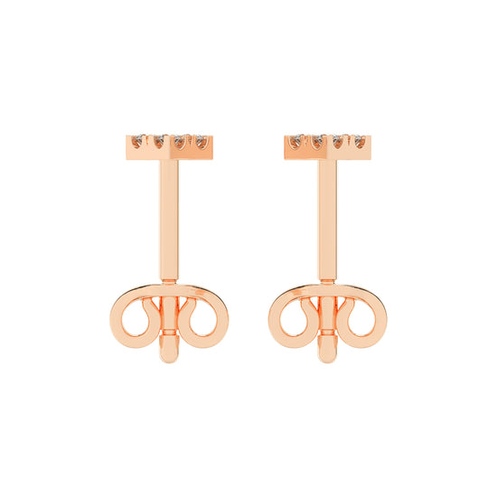 Pave Square Cluster Diamond Studs