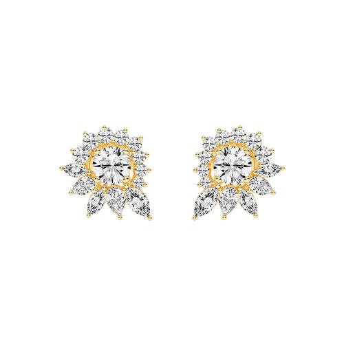 Celestial Bloom Radiating Marquise Diamond Studs