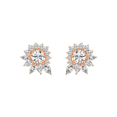 Celestial Bloom Radiating Marquise Diamond Studs