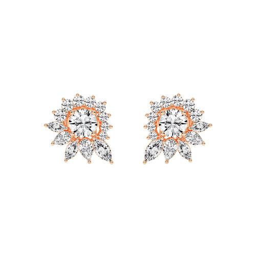 Celestial Bloom Radiating Marquise Diamond Studs