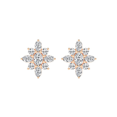 Radiant Petal Burst Mixed Cut Diamond Studs