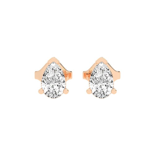 Timeless Elegance Pear Solitaire Diamond Studs
