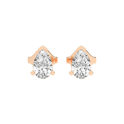 Timeless Elegance Pear Solitaire Diamond Studs
