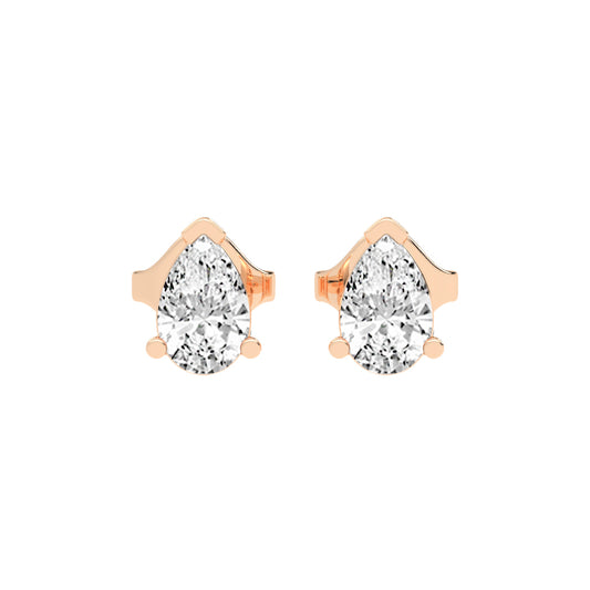 Timeless Elegance Pear Solitaire Diamond Studs