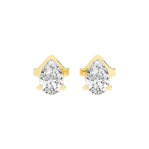 Timeless Elegance Pear Solitaire Diamond Studs