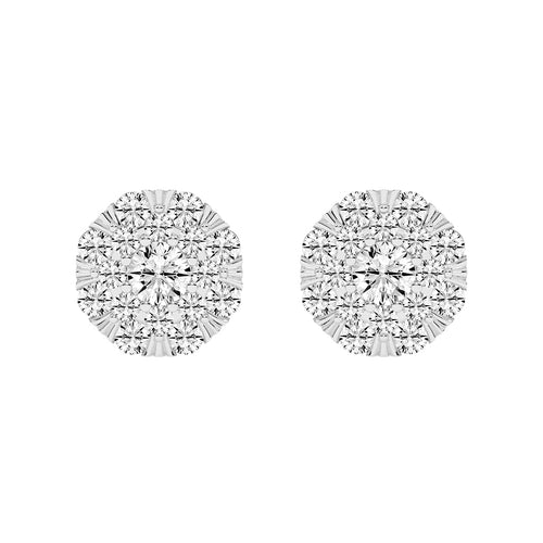 Effulgent Cluster Round Brilliant Diamond Studs