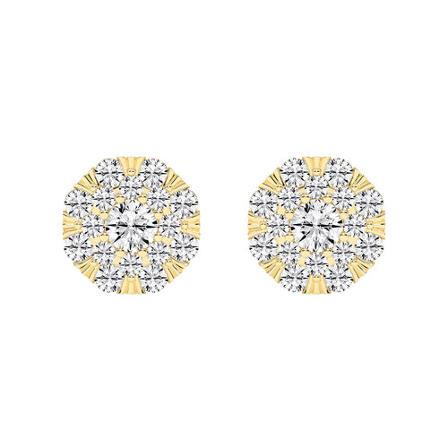 Effulgent Cluster Round Brilliant Diamond Studs