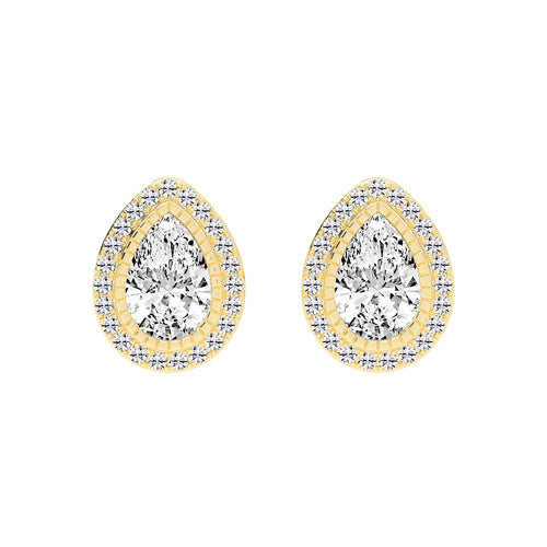 Magnificent Double Halo Pear Diamond Studs