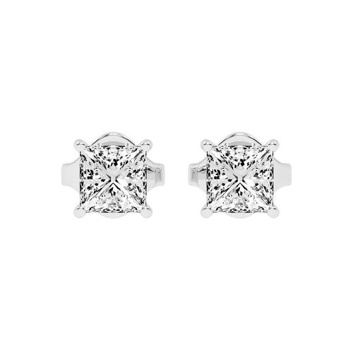 Princess-Cut Solitaire Studs