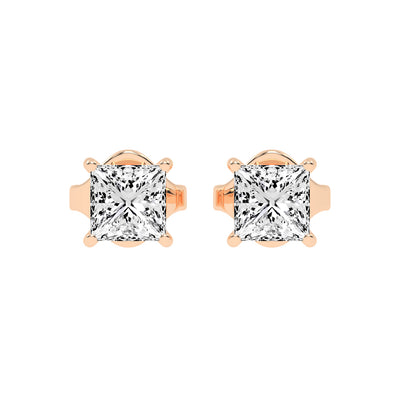 Princess-Cut Solitaire Studs