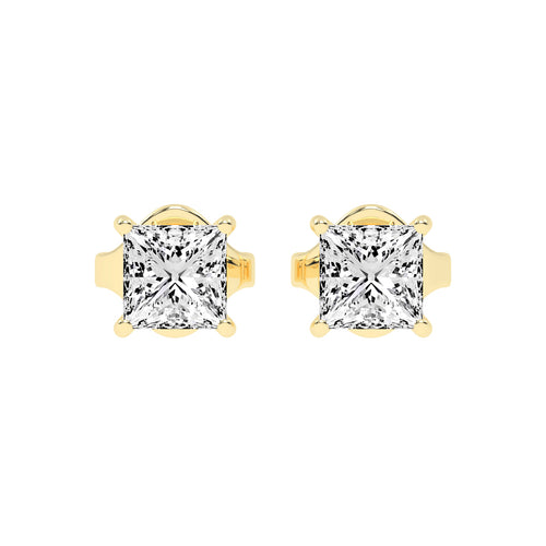 Princess-Cut Solitaire Studs