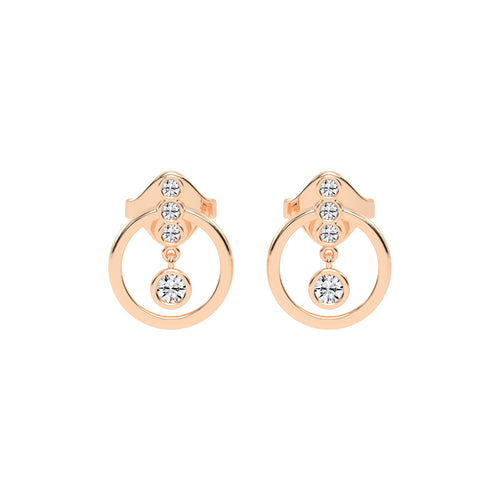 Dazzling Drop Halo Stud Earrings