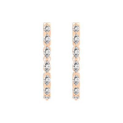 Mixed-Cut Eternity Hoop Earrings