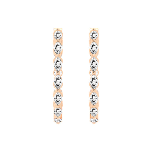 Mixed-Cut Eternity Hoop Earrings