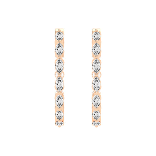 Mixed-Cut Eternity Hoop Earrings