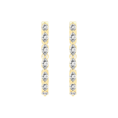 Mixed-Cut Eternity Hoop Earrings