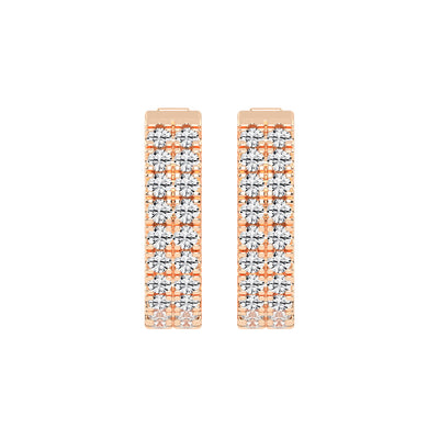 Multi-Row Pave Hoop Earrings