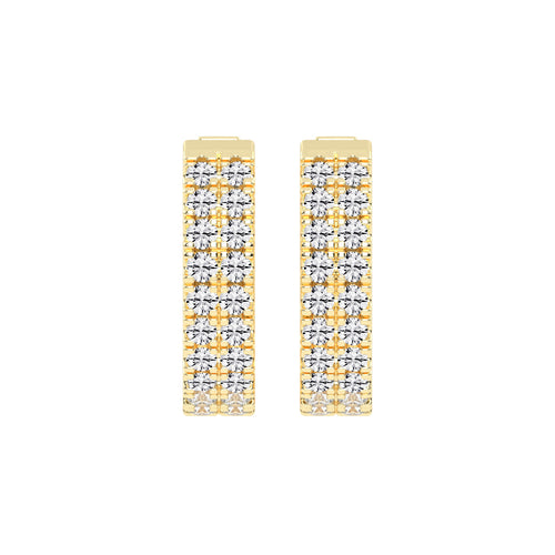 Multi-Row Pave Hoop Earrings