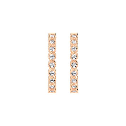 Beaded Frame Hoop Earrings