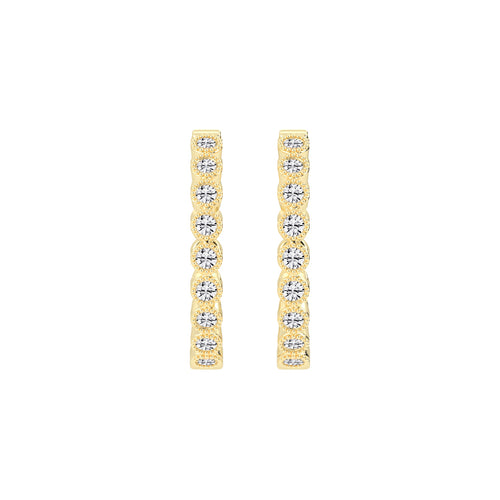 Beaded Frame Hoop Earrings