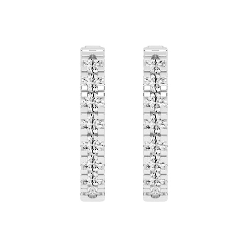 Elegant Pave Channel Hoop Earrings
