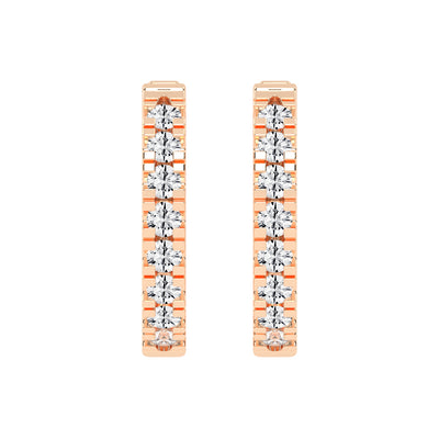 Elegant Pave Channel Hoop Earrings