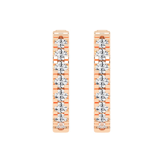 Elegant Pave Channel Hoop Earrings