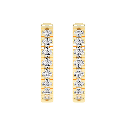 Elegant Pave Channel Hoop Earrings