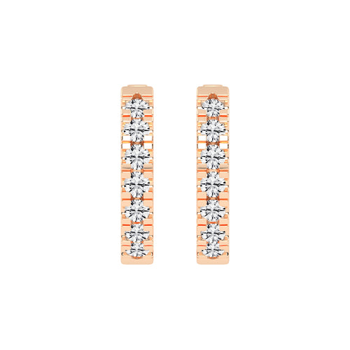 Triple Row Pave Hoop Earrings