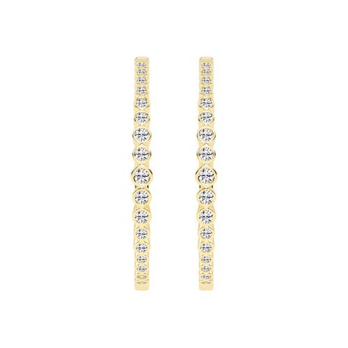 Bezel-Set Eternity Hoop Earrings