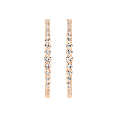 Bezel-Set Eternity Hoop Earrings