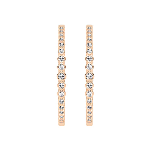 Bezel-Set Eternity Hoop Earrings