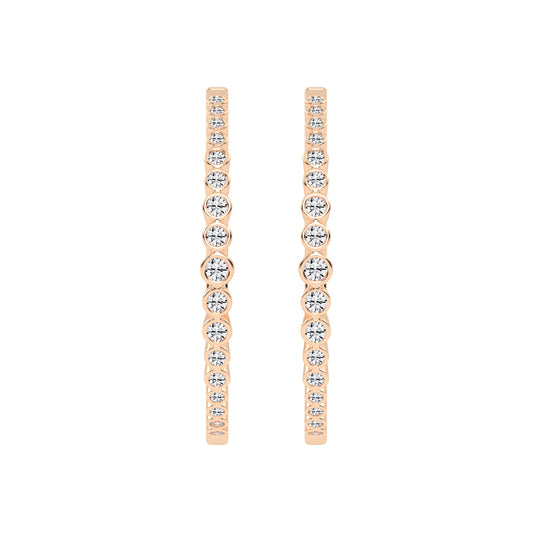Bezel-Set Eternity Hoop Earrings