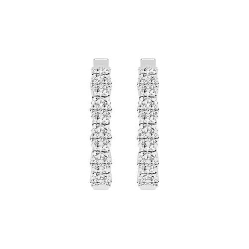 Double Row Pave Hoop Earrings
