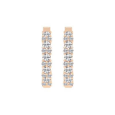 Double Row Pave Hoop Earrings