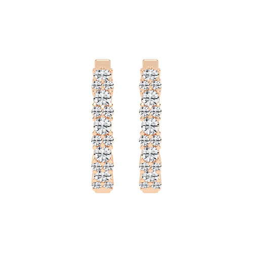Double Row Pave Hoop Earrings