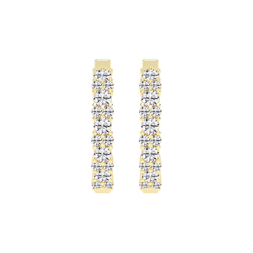 Double Row Pave Hoop Earrings