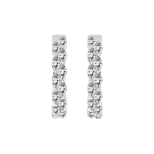 Marquise Eternity Hoop Earrings