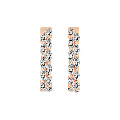 Marquise Eternity Hoop Earrings