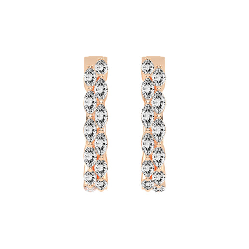 Marquise Eternity Hoop Earrings