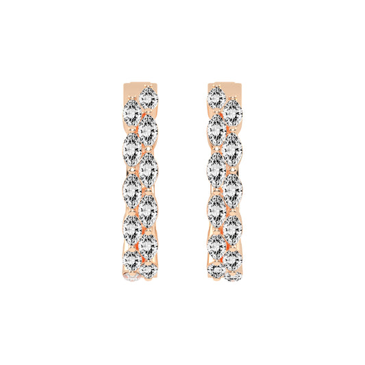 Marquise Eternity Hoop Earrings