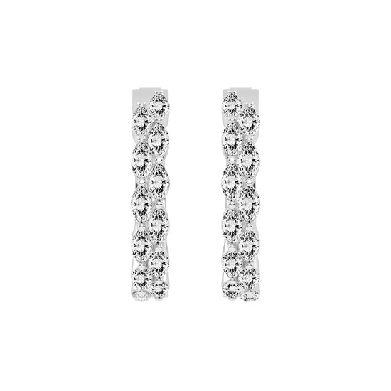 Marquise Eternity Hoop Earrings