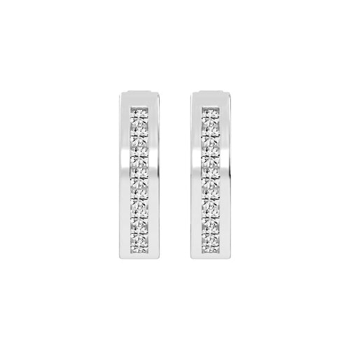 Wide Channel-Set Hoop Earrings