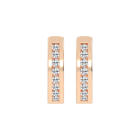 Wide Channel-Set Hoop Earrings