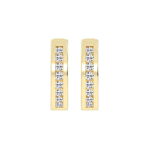 Wide Channel-Set Hoop Earrings