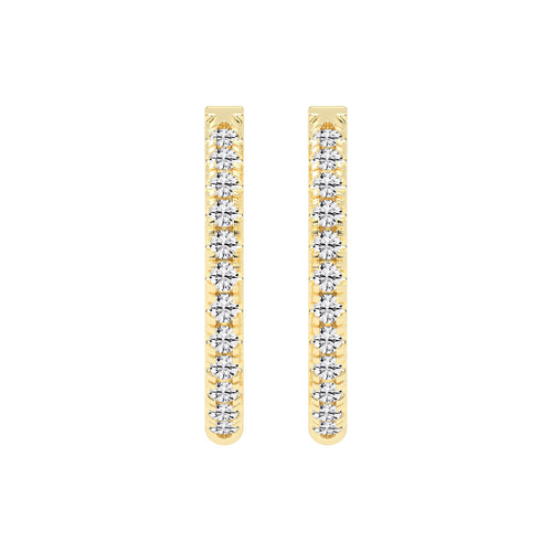 Slender Pave Hoop Earrings