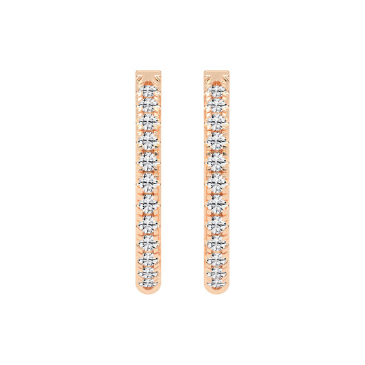 Slender Pave Hoop Earrings